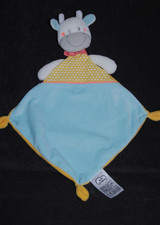 Doudou plat vache bleu - plat,