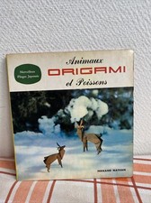 Ancien livre animaux et poissons origami pliages japonais Nathan 1965 
