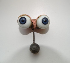 Yeux bleus poupée anciens en verre pièce détachée Œil Ø 1,9 cm iris Ø 1 cm LOT 8