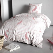 Housse de couette 140x200 cm + 1 taie d'oreiller 100% Coton 57 fils Rina