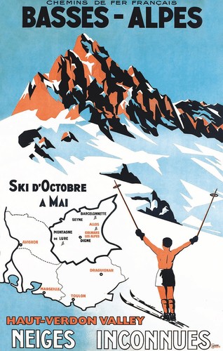 Affiche poster ski basses - affiche,