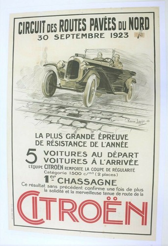 Affiche citroen circuit routes - affiche,