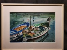 Aquarelle Marine, bateaux