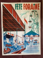 Affiche ancienne fête foraine - ancienne,