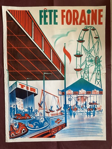 Affiche ancienne fête - fête, foraine