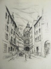 Jean FRÉLAUT (1879-1954) RARE GRAVURE ORIGINALE SAINT PAUL MARAIS PARIS 1947