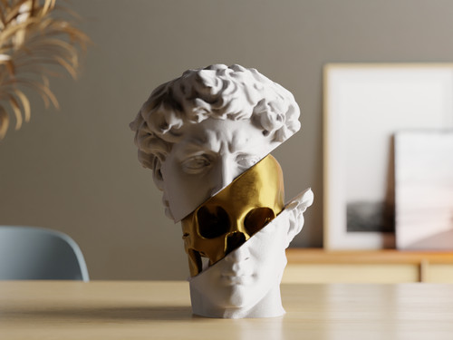 Buste david avec crâne - buste,