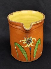 ancien pot savoyard terre cuite pichet savoie art populaire fleur edelweiss