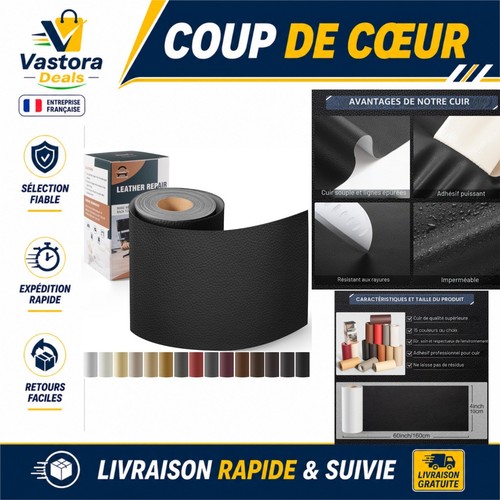 Simili cuir autocollant noir - autocollant,