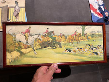 Harry Eliott, gravure , XX°. scene de chasse a cour