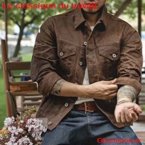 Veste coton homme rétro - coton,