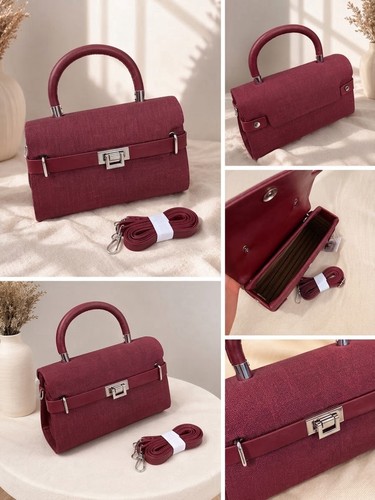Sac main femme toile rouge - sac, à