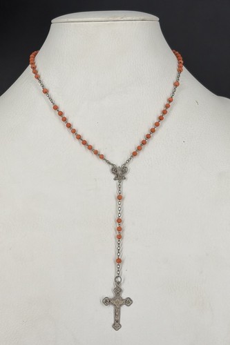 Chapelet ancien argent corail