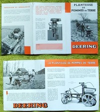 DEERING, GRAND DEPLIANT  PUBLICITAIRE ,"PLANTEUSE DE POMMES DE TERRE",ANNEES 30