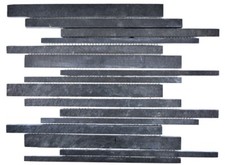 Mosaïque carrelau ardoise pierre baguettes ardoise noir 34-0225_f | 10 plaques