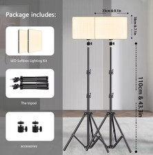 Lampe De Studio LED Avec Trépied Softbox Selfie Dimmable Température Réglable