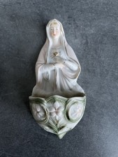 Ancien Benitier Biscuit Vierge