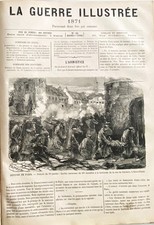 GUERRE ILLUSTREE 1871  N° 55 " BARRICADE RUE DU CALVAIRE - BOIS DE LA JONCHERE "