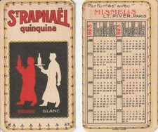 A351 Ancienne Carte Parfumée Calendrier St RAPHEAL & dos 1923 MISMELIS Lt PIVER 