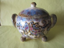 MARMITE  FAIENCE EMAILLEE POLYCHROME OISEAUX   FOUILLEN QUIMPER