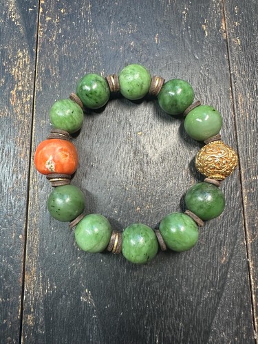 Bracelet jade vert naturel - bracelet, en
