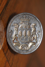 Sceau Cachet à cire en argent Armoiries sous couronne de Marquis famille Grenier
