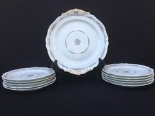 ANCIEN SERVICE À GÂTEAU DESSERT EN PORCELAINE LIMOGES ANC. MANUFACTURE ROYALE
