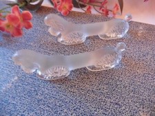 Lot de 2 portes couteaux en verre "chien caniche" art deco 1920