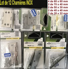Lot de 12 Charnières en INOX  Coffre,Bateau,Porte,Meuble,Humidité  Voir la Photo