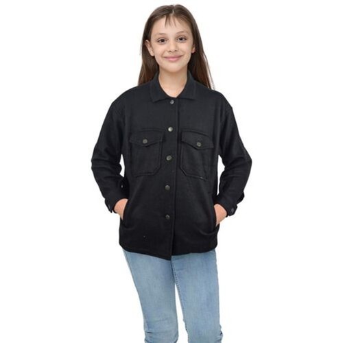 Veste fille noire unie tunique - fille,