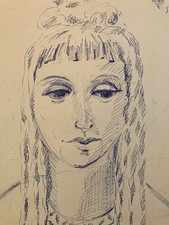 drawing ink paper young girl