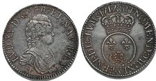 LOUIS XV   ECU VERTUGADIN  1718 Y BOURGES  G.317