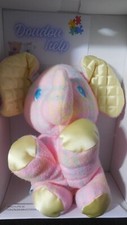 doudou peluche Snuzzles éléphant rose jaune plaid blankies PLAYSKOOL 1986