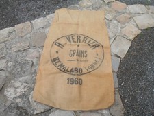 Sac Ancien Toile de Jute R VERRIER   GRAINS  REMALARD  ORNE 1960