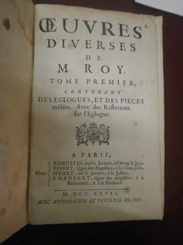 Roy oeuvres diverses - diverses, eglogues