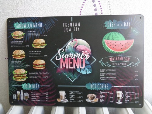 Tole metal summer menu - summer,