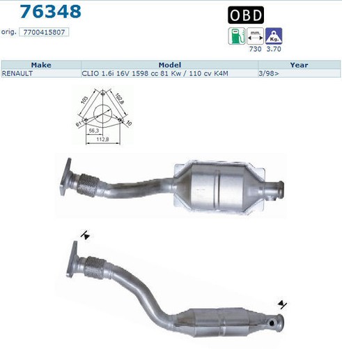 Pot catalytique renault - catalytique, clio