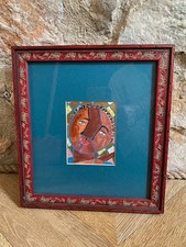 Tableau visage femme abstrait coloré