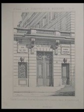 PARIS, 18 RUE DE GRAMMONT - 1889 - PLANCHE ARCHITECTURE - ASSURANCE LA NATIONALE