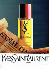 publicité Advertising 0423  1990   eau toilette homme Yves Saint Laurent  YSL