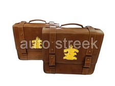 Adapté Pour Royal Enfield Classique Reborn & Meteor 350 Cuir Sacs Fauve Marron