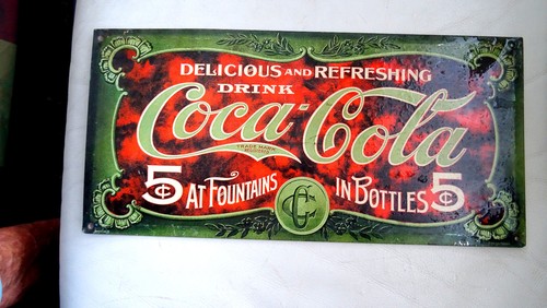 Plaque tole coca cola - tole,