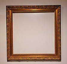 CADRE CARRÉ BOIS STUC DORÉ FLORAL 51,5 cm x 51,5 cm FEUILLURE 41,7 cm x 41,7 cm