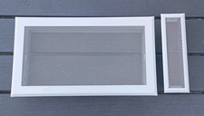 2 grilles d'aération (ventilation) air chaud pour hotte de cheminée -blanches -