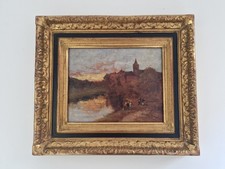 Huile sur carton 2F scène