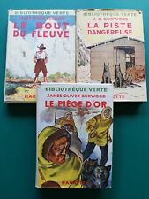 LOT 3 livres James-Oliver CURWOOD Bibliothèque verte avec jaquettes AVENTURE