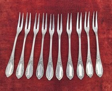 10 Fourchettes à Escargots, Métal Argenté,  Style Louis XVI