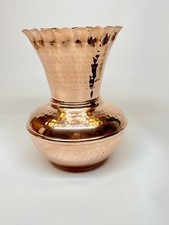 ancien vase tulipe en cuivre - marque Villedieu hauteur 20cm