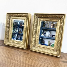 Paire de miroirs anciens dorés art déco, Style Louis XVI décoratif