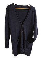 LUNATISME gilet long taille 2 ou 38 / 40  bleu marine